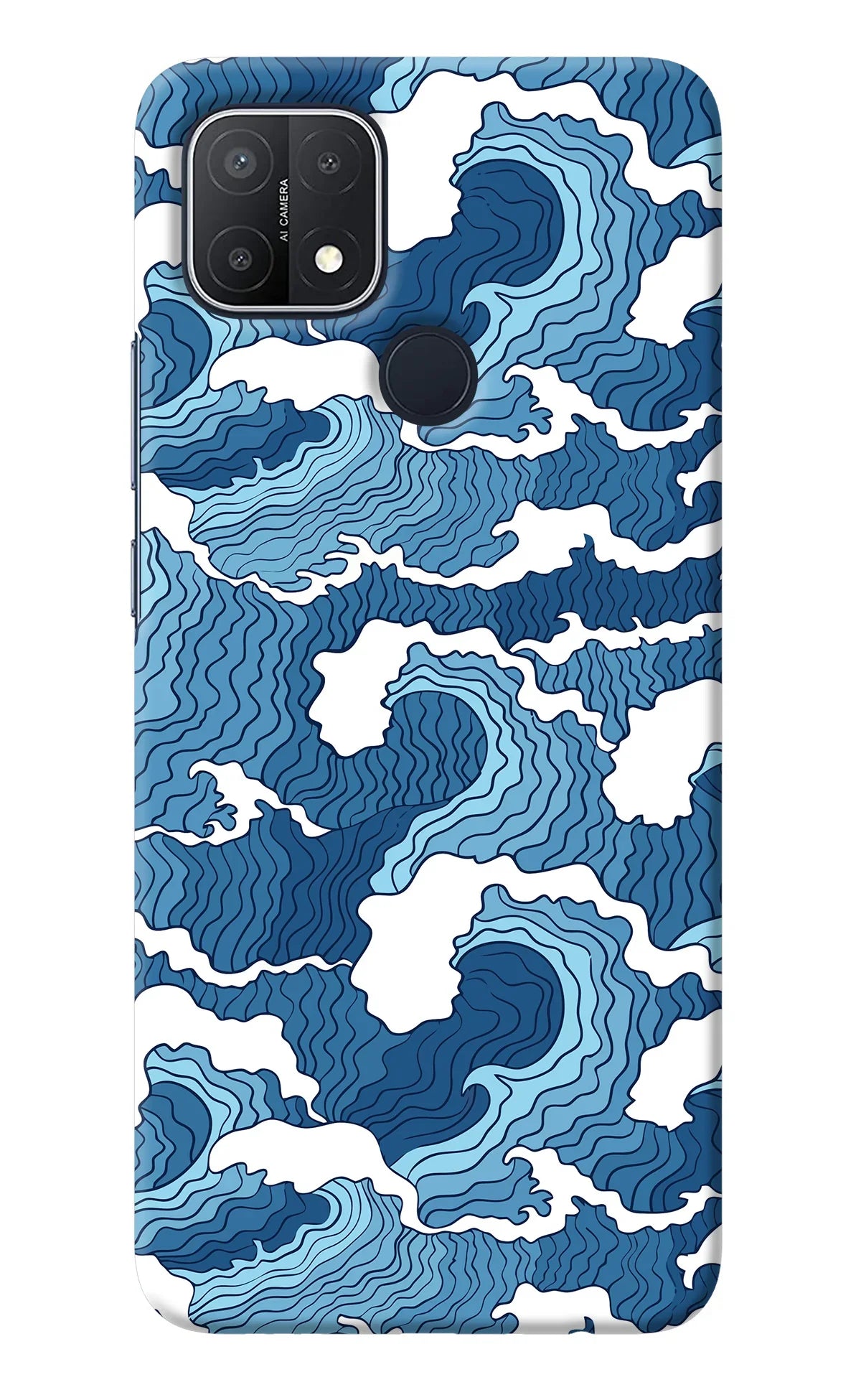 Blue Waves Oppo A15/A15s Back Cover