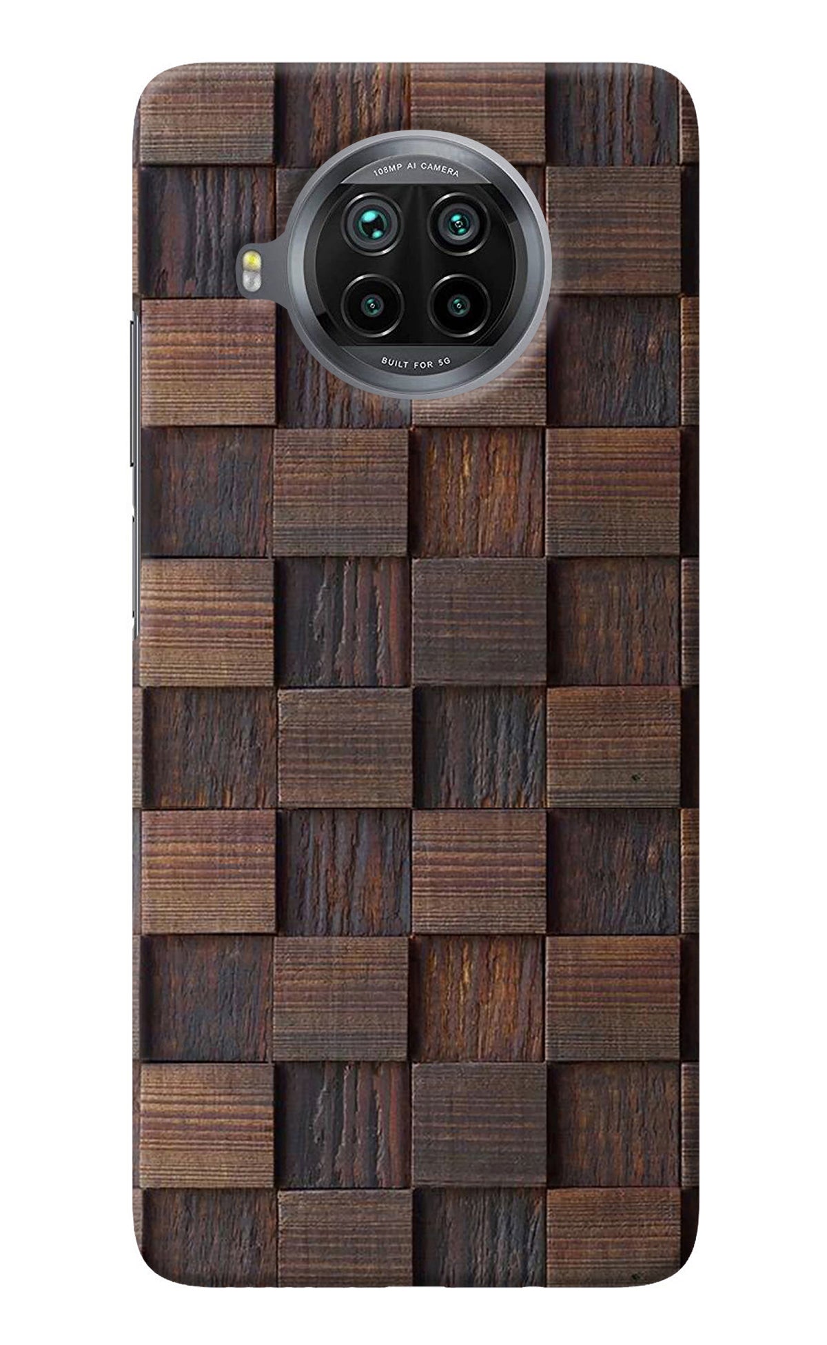 Wooden Cube Design Mi 10i Back Cover