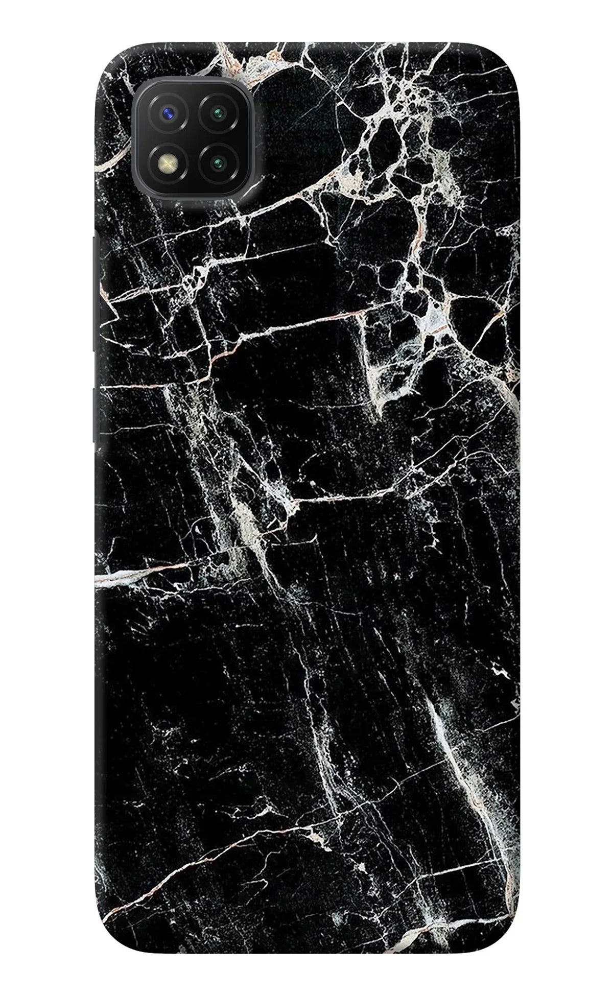 Black Marble Texture Poco C3 Back Cover