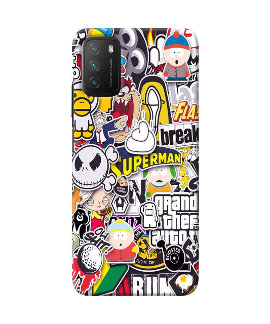 Sticker Bomb Poco M3 Back Cover
