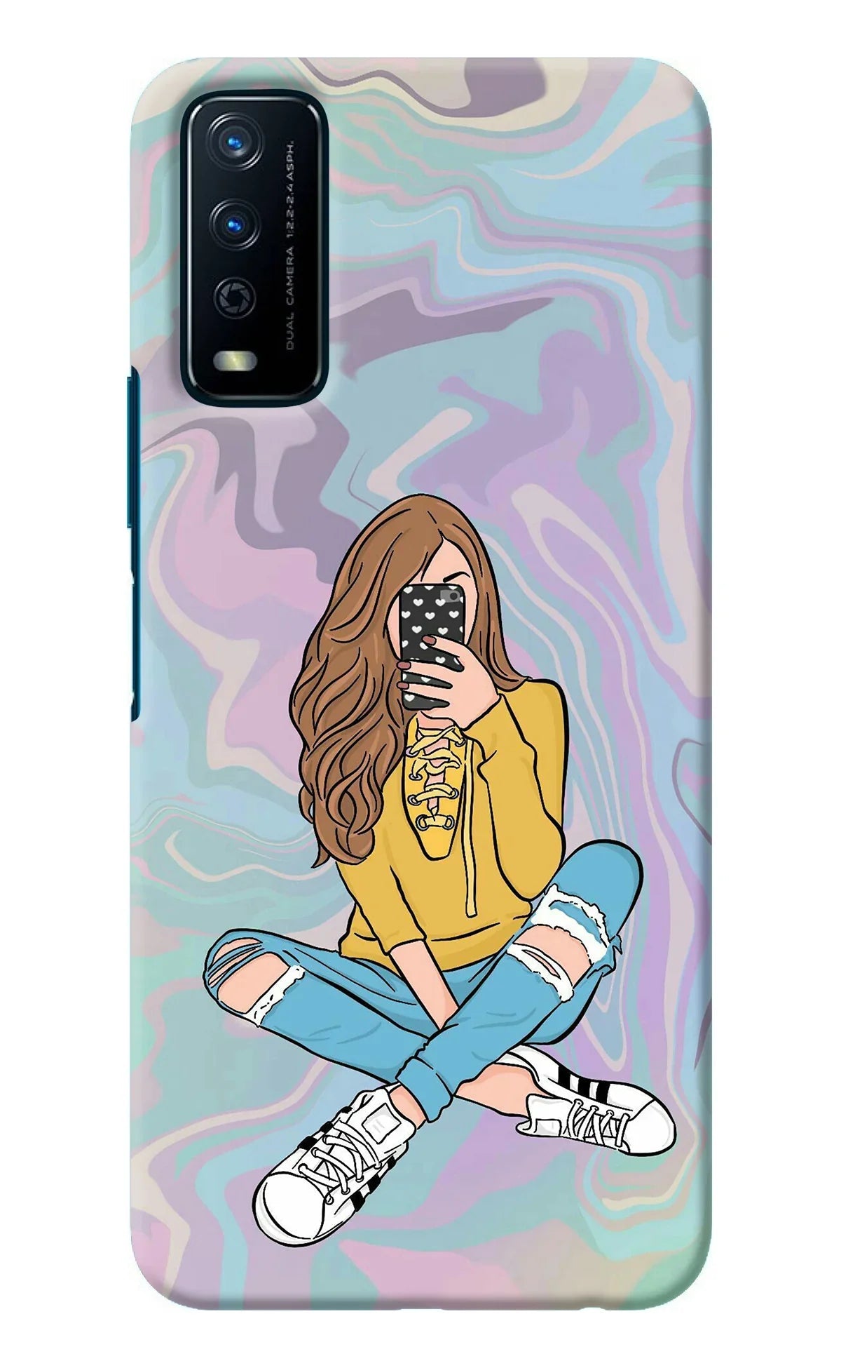 Selfie Girl Vivo Y12s Back Cover