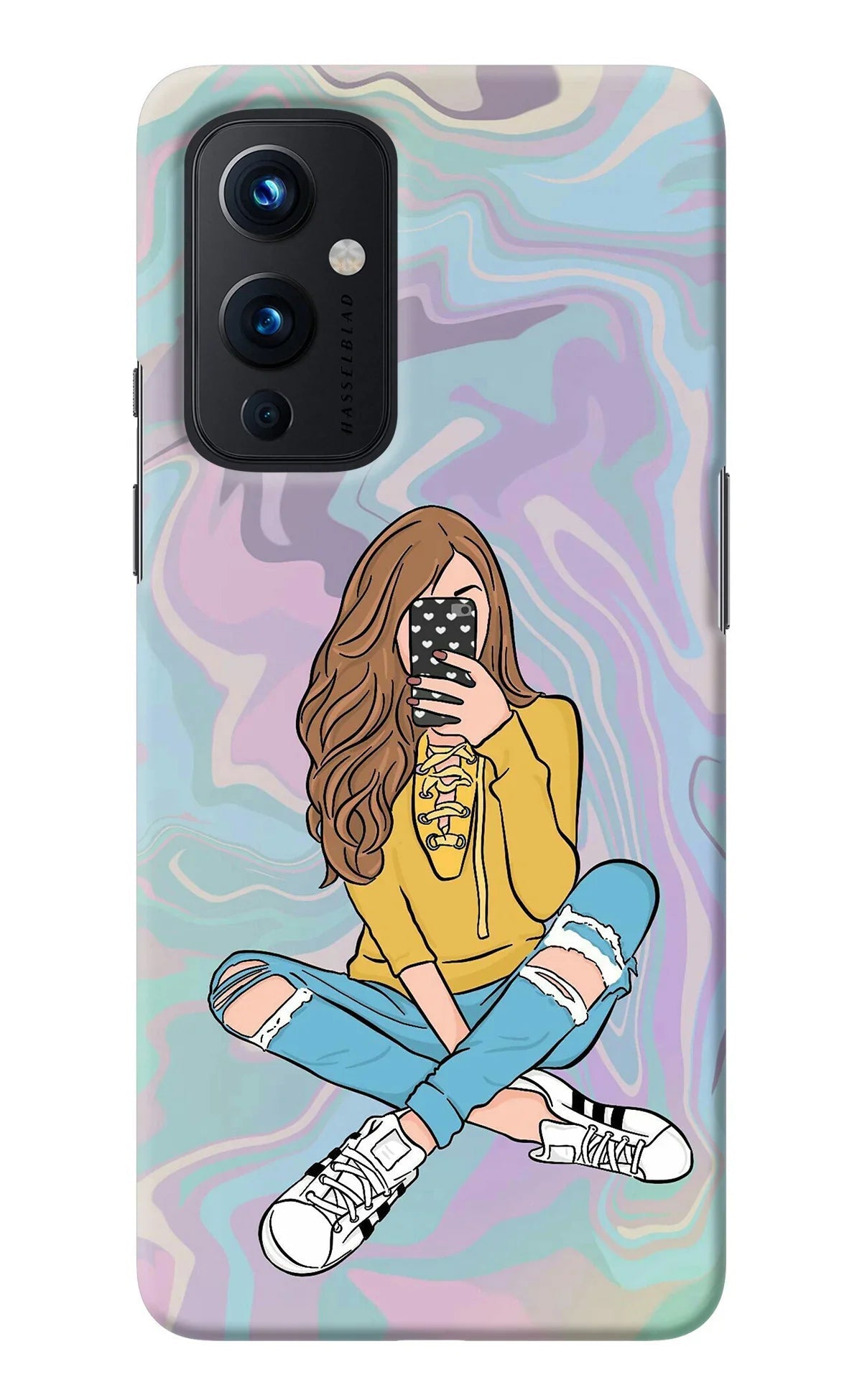 Selfie Girl Oneplus 9 Back Cover