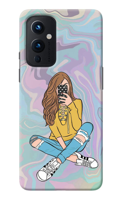 Selfie Girl Oneplus 9 Back Cover