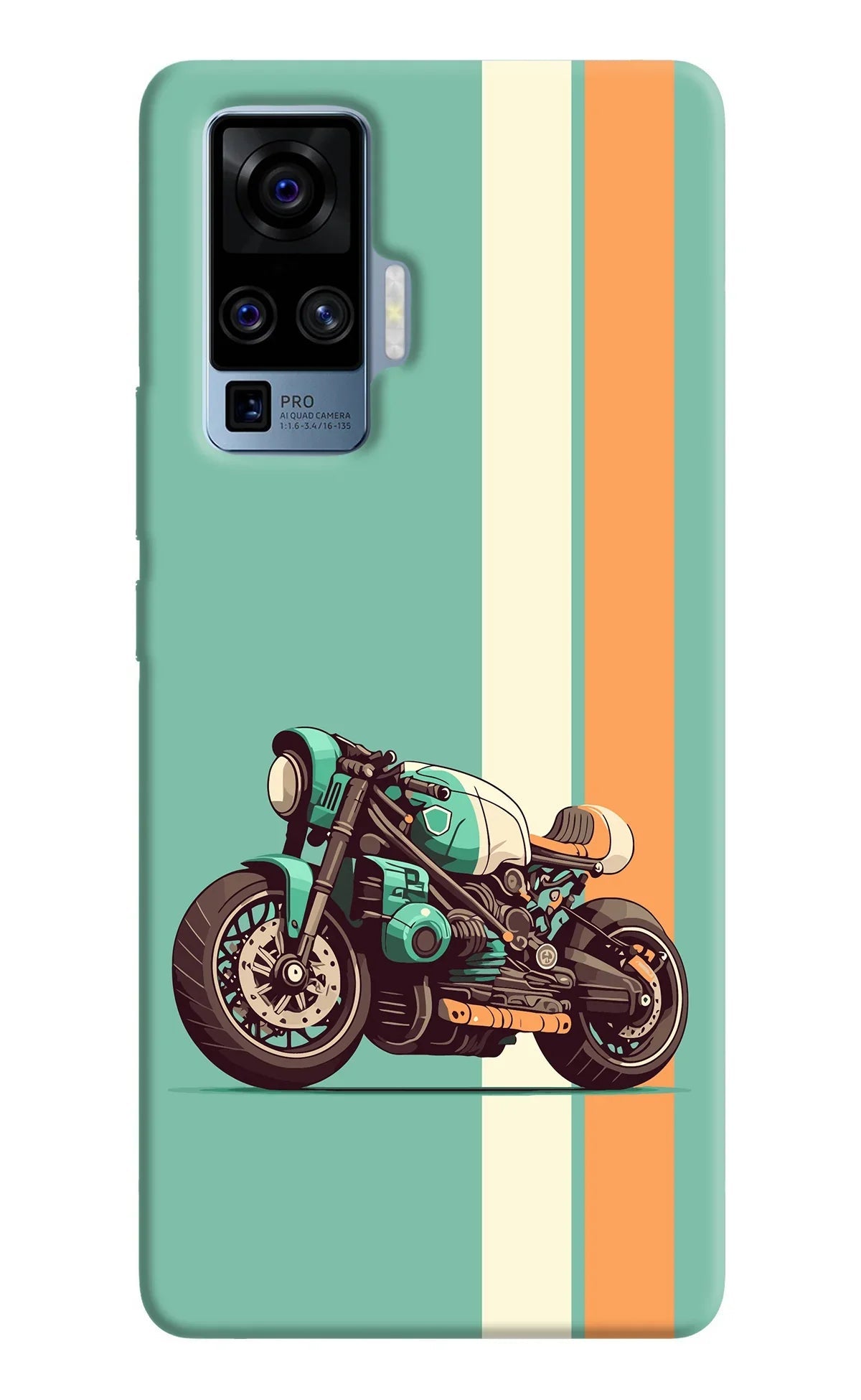 Striped Moto Drift Vivo X50 Pro Back Cover