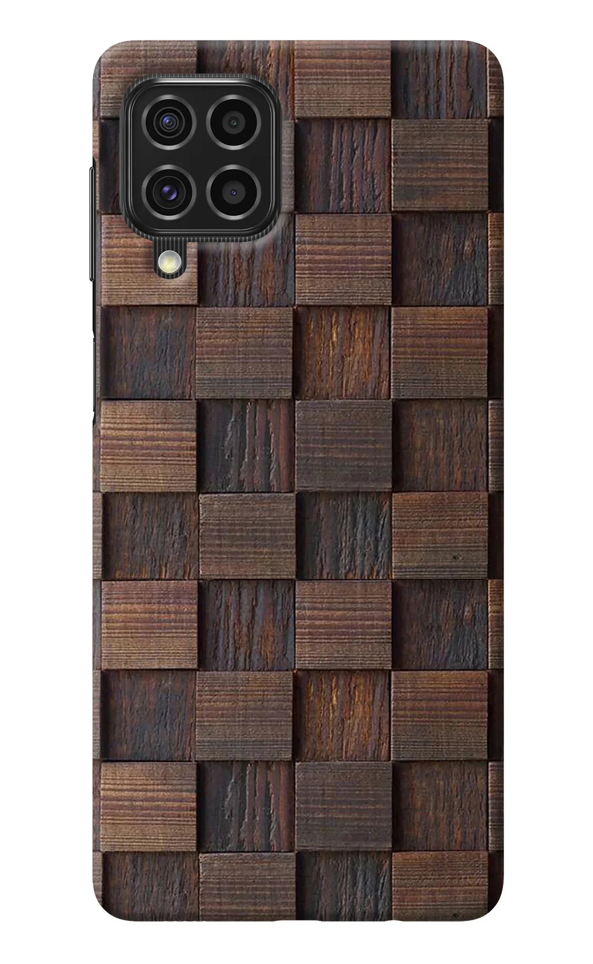 Wooden Cube Design Samsung F62 Back Cover