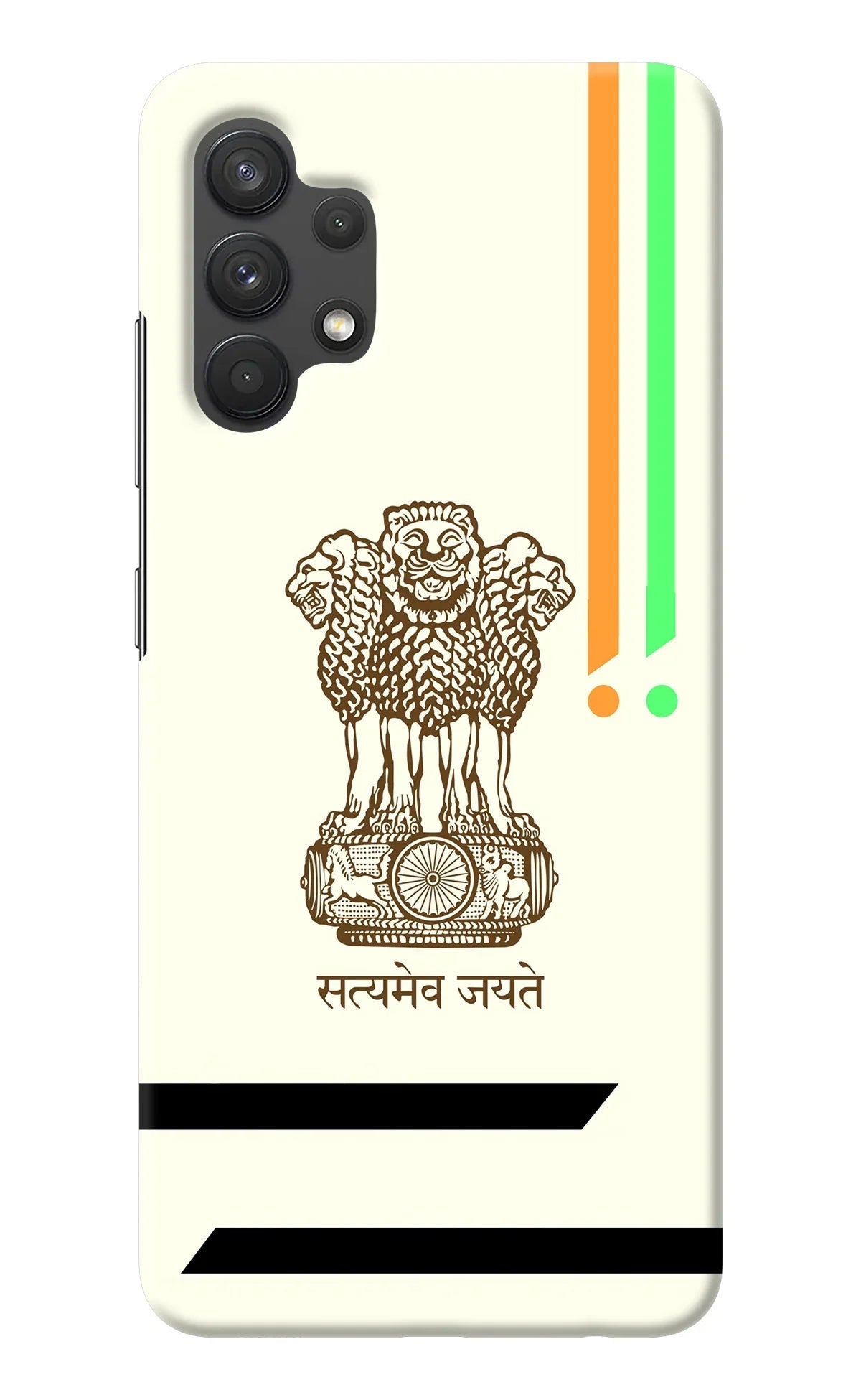 Satyamev Jayate Brown Logo Samsung A32 4G Back Cover