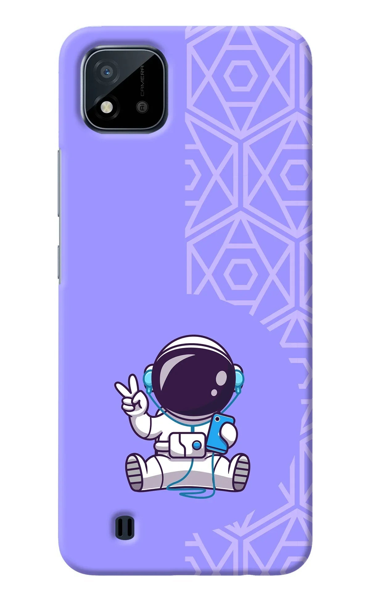 Cute Astronaut Chilling Realme C20 Back Cover