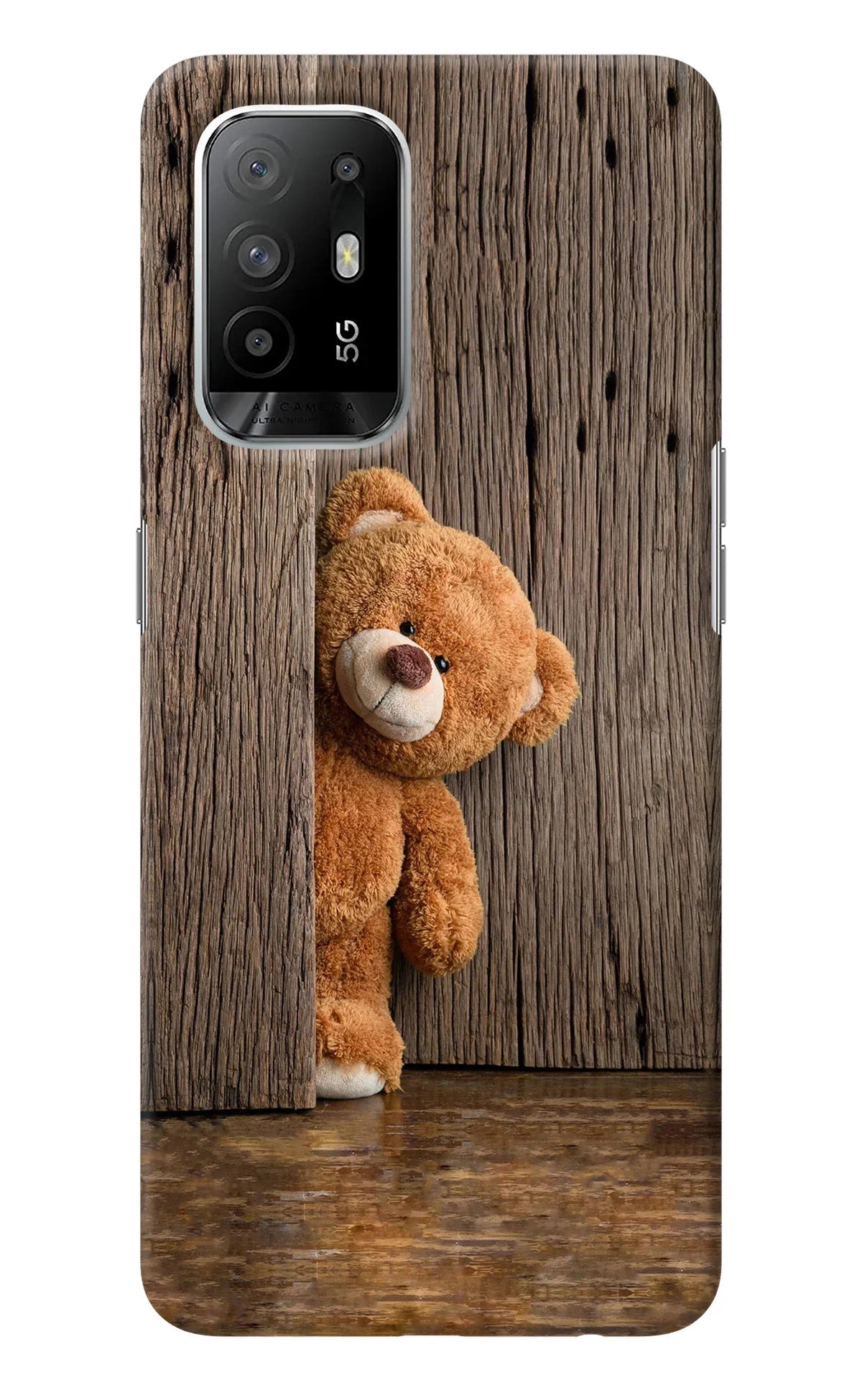 Teddy Wooden Oppo F19 Pro+ Back Cover