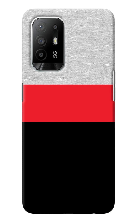 Tri Color Pattern Oppo F19 Pro+ Back Cover
