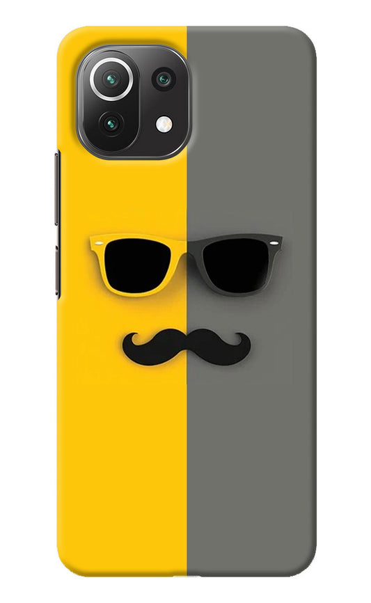 Sunglasses with Mustache Mi 11 Lite Back Cover