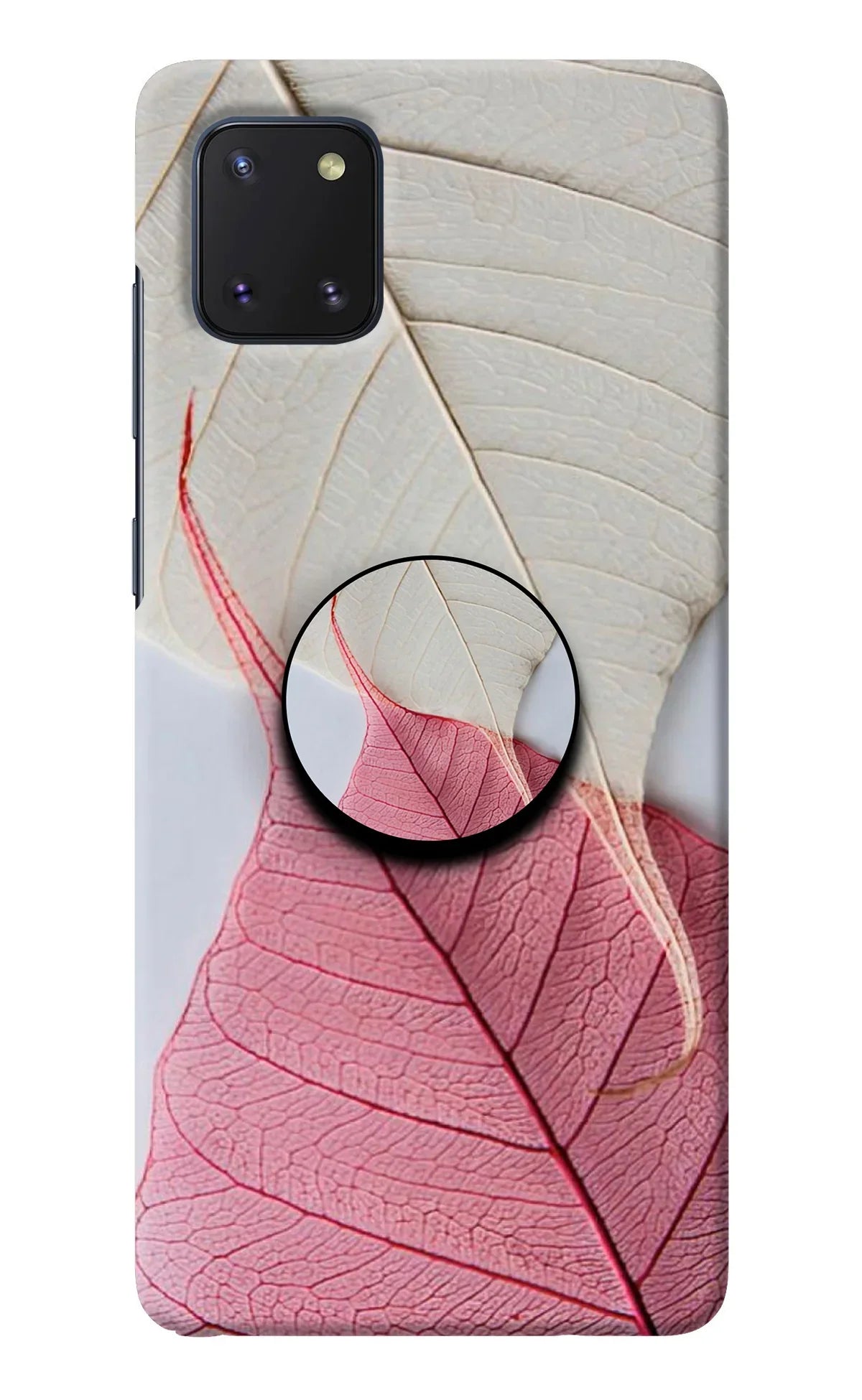 White Pink Leaf Samsung Note 10 Lite Pop Case