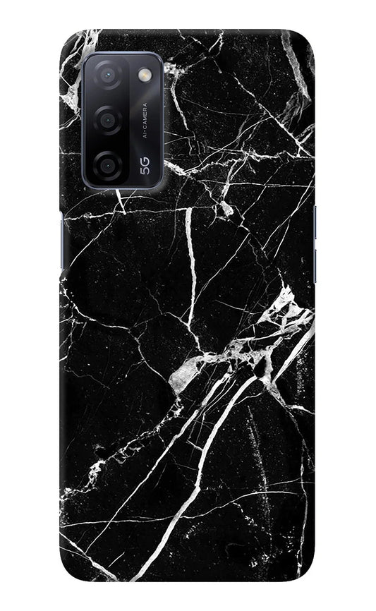 Black Marble Pattern Oppo A53s 5G Back Cover