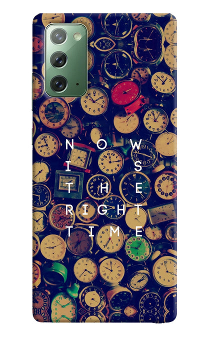 Now is the Right Time Quote Samsung Note 20 Back Cover
