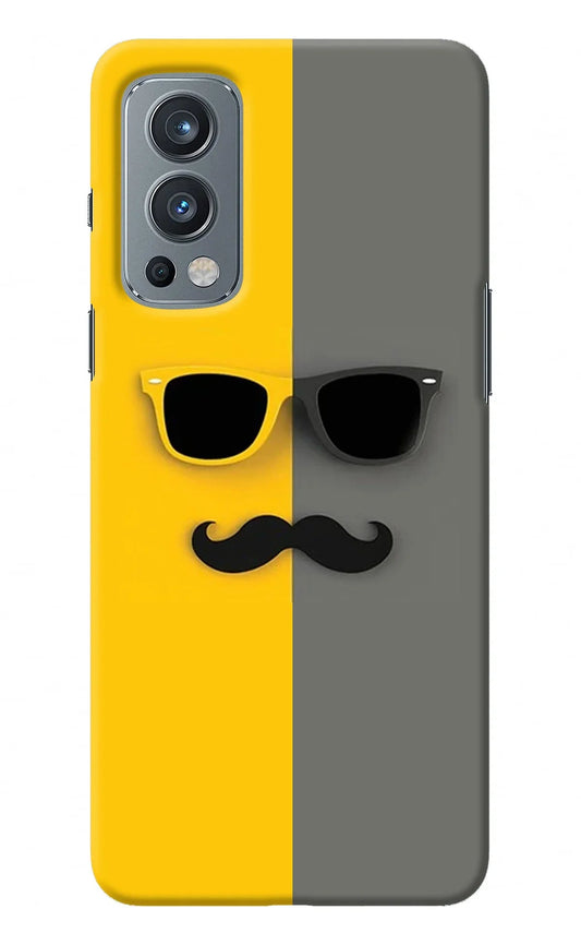Sunglasses with Mustache OnePlus Nord 2 5G Back Cover