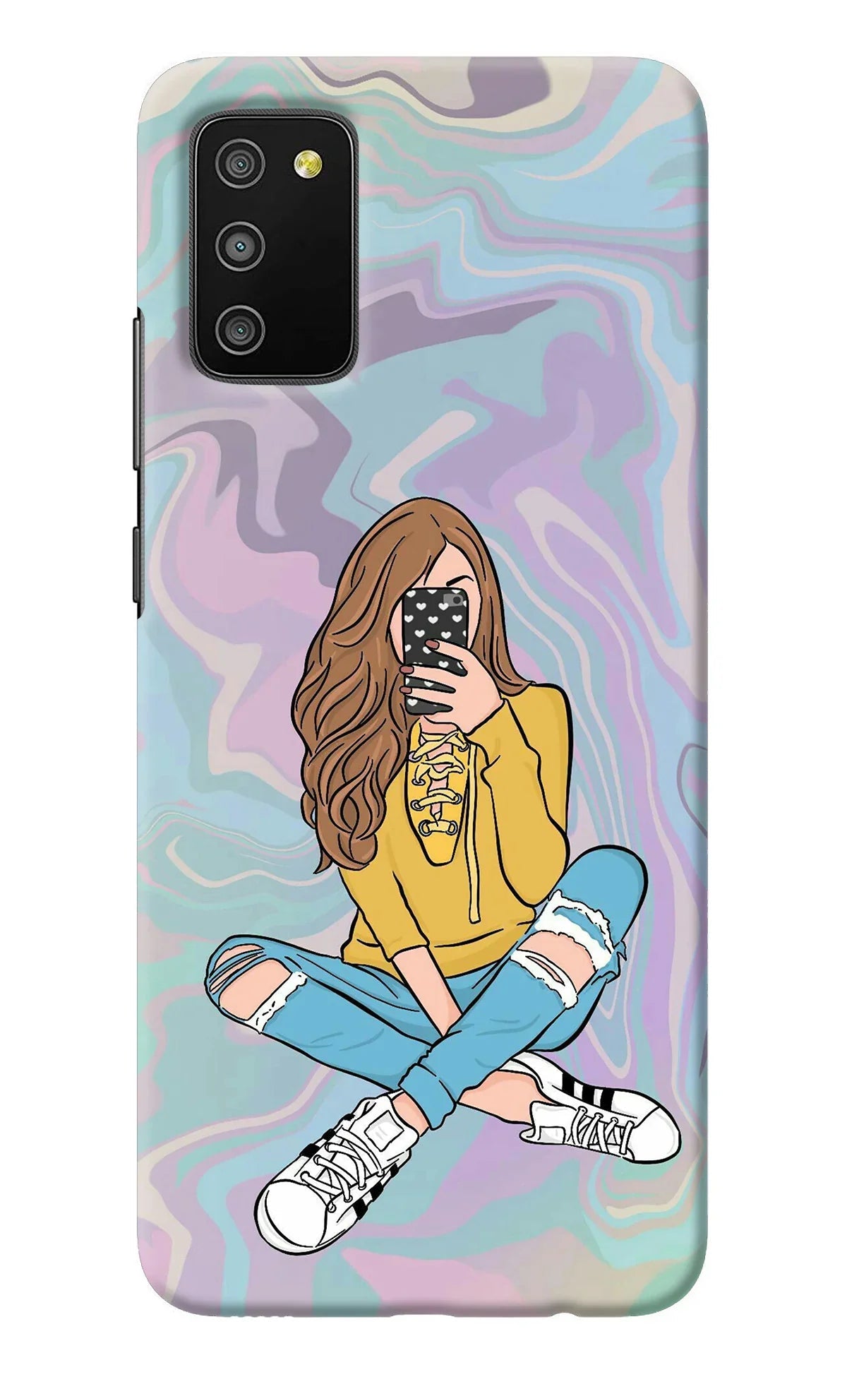 Selfie Girl Samsung M02s Back Cover