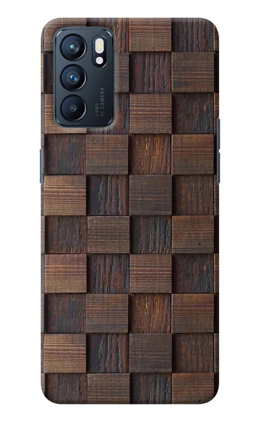 Wooden Cube Design Oppo Reno6 5G Back Cover
