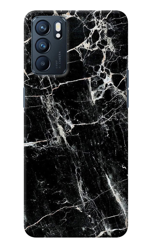 Black Marble Texture Oppo Reno6 5G Back Cover