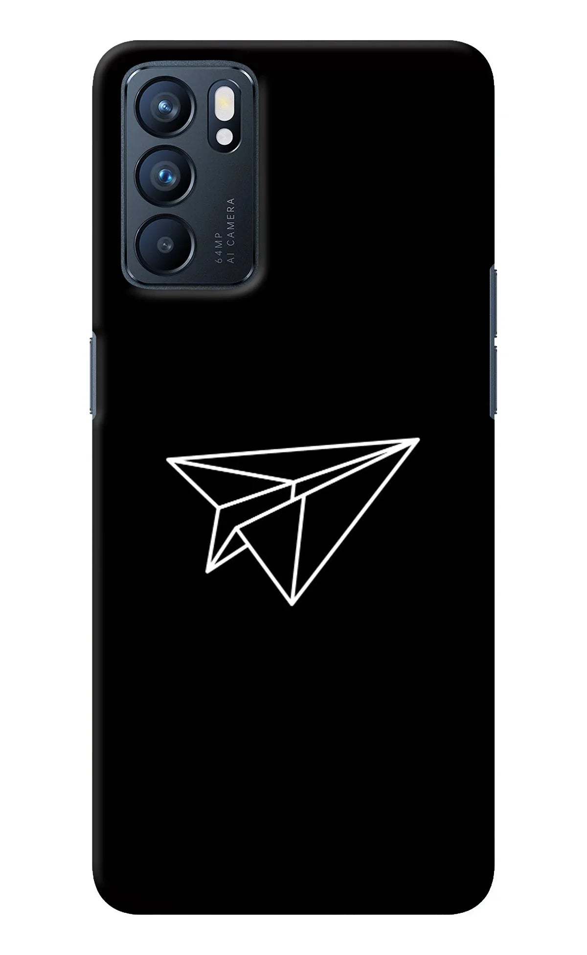 Paper Plane White Oppo Reno6 5G Back Cover