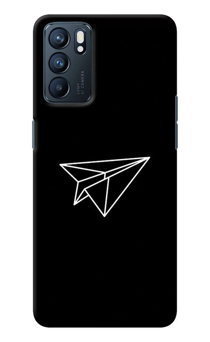 Paper Plane White Oppo Reno6 5G Back Cover