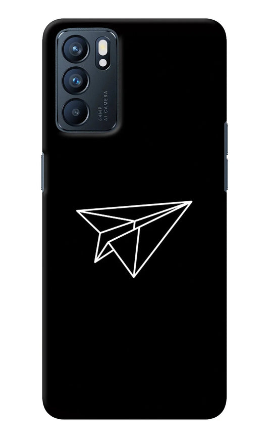 Paper Plane White Oppo Reno6 5G Back Cover