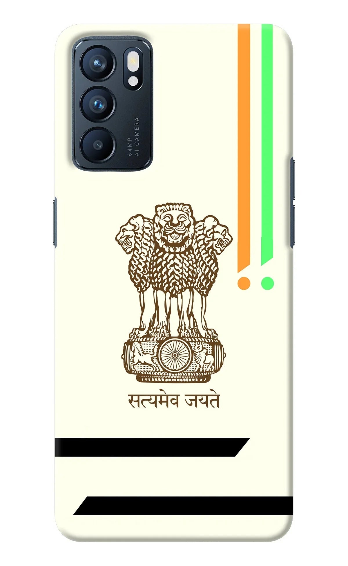 Satyamev Jayate Brown Logo Oppo Reno6 5G Back Cover