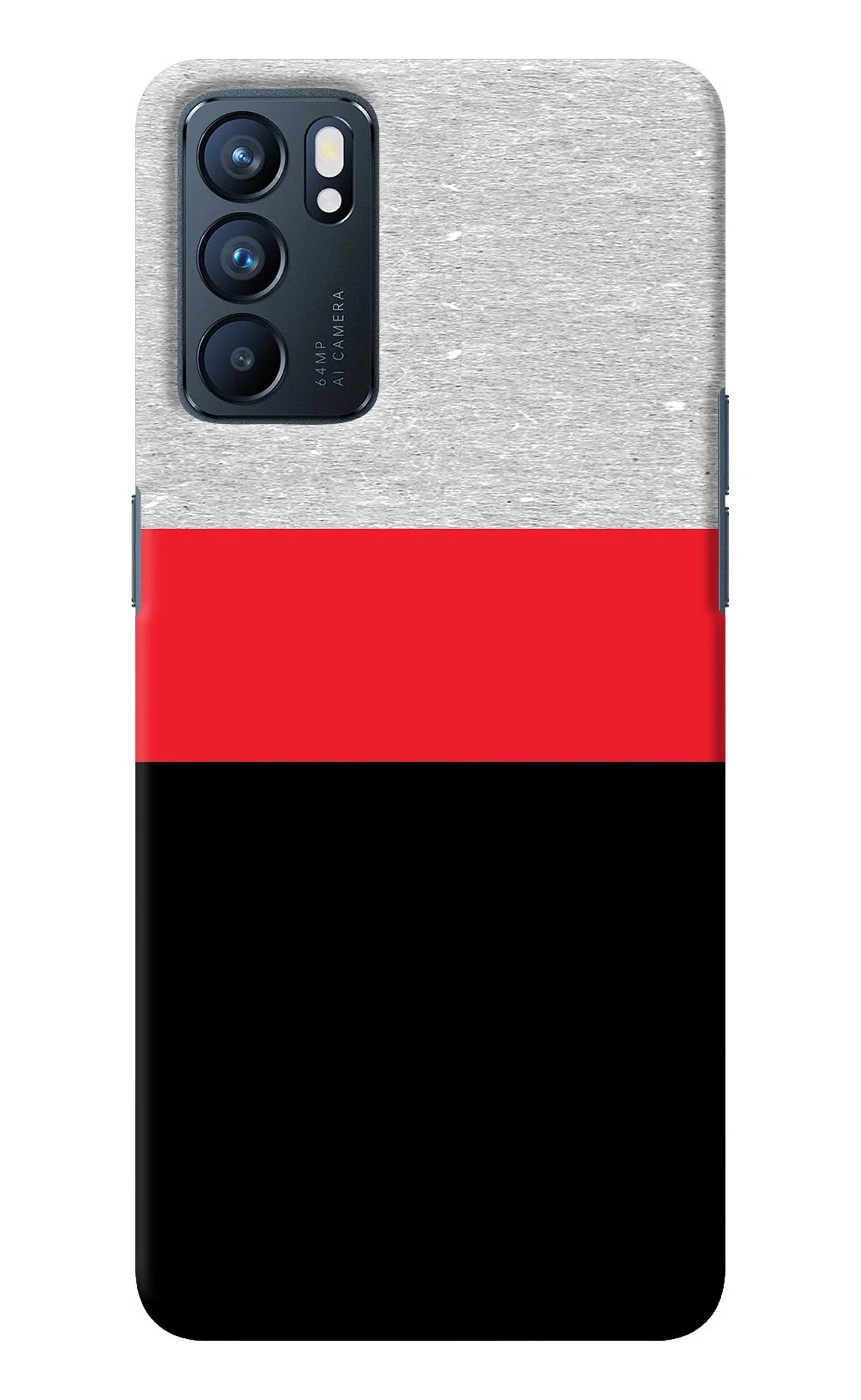 Tri Color Pattern Oppo Reno6 5G Back Cover