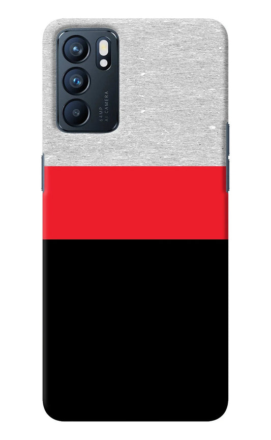 Tri Color Pattern Oppo Reno6 5G Back Cover