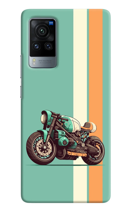Striped Moto Drift Vivo X60 Pro Back Cover