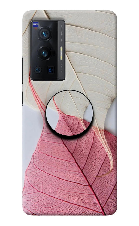 White Pink Leaf Vivo X70 Pro Pop Case