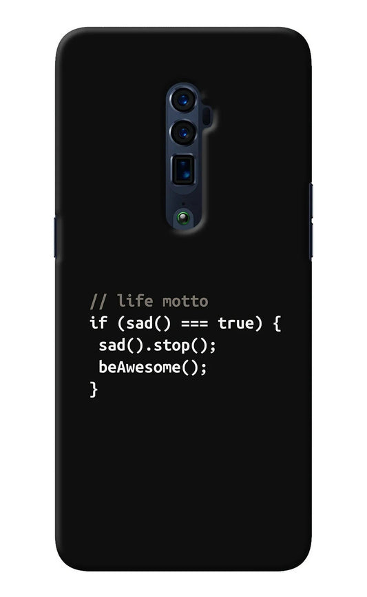 Life Motto Code Oppo Reno 10x Zoom Back Cover