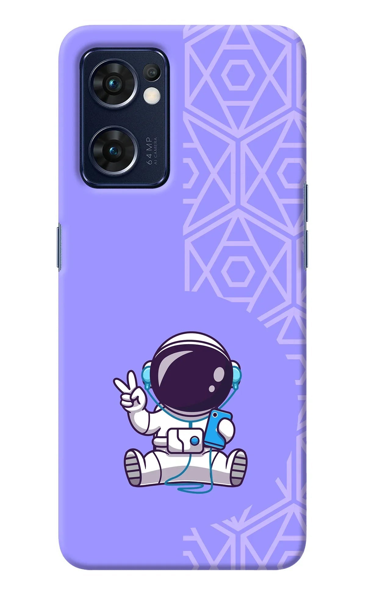 Cute Astronaut Chilling Oppo Reno7 5G Back Cover