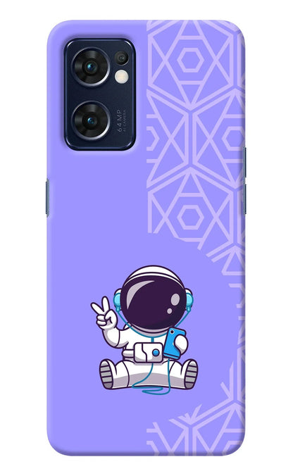 Cute Astronaut Chilling Oppo Reno7 5G Back Cover