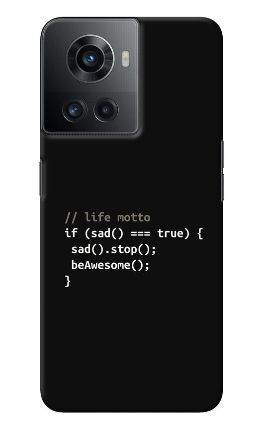 Life Motto Code OnePlus 10R 5G Back Cover