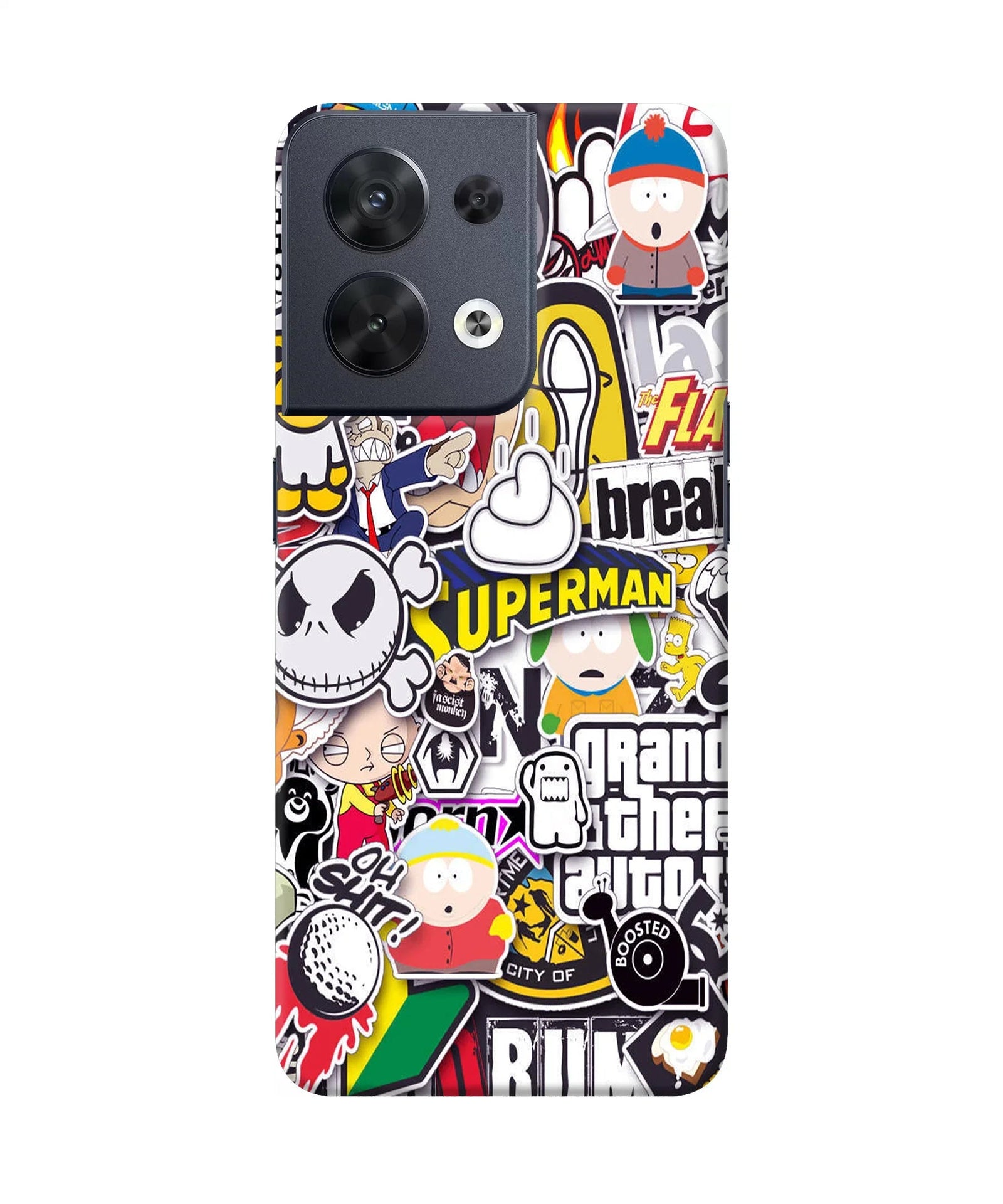Sticker Bomb Oppo Reno8 Back Cover