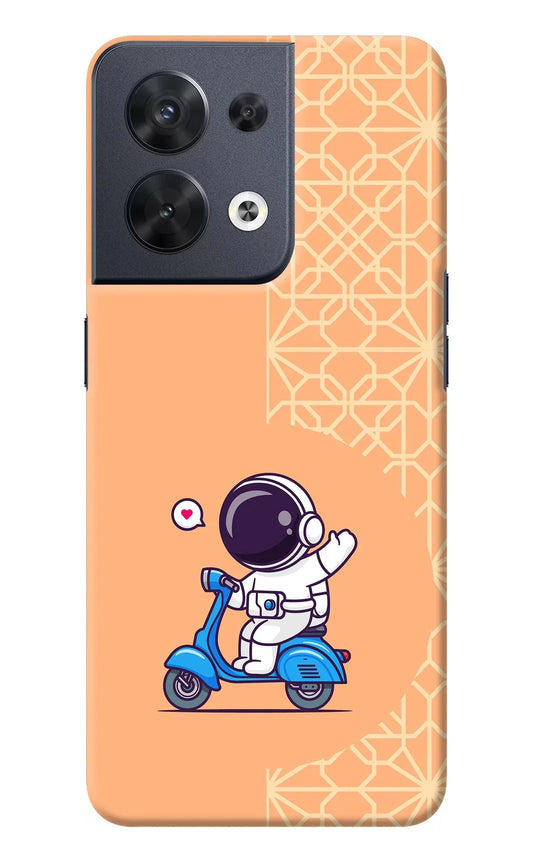 Cute Astronaut Riding Oppo Reno8 Back Cover