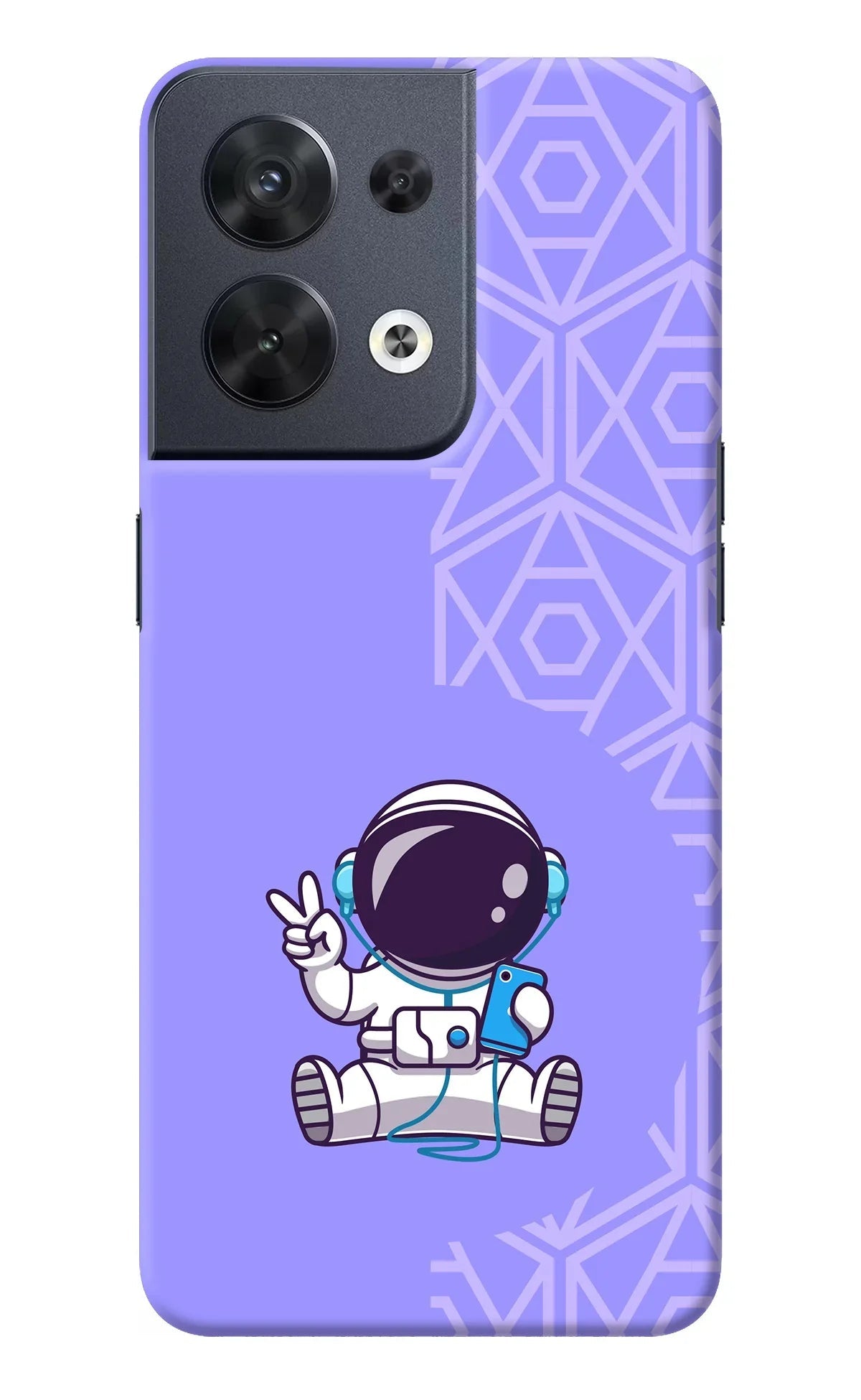 Cute Astronaut Chilling Oppo Reno8 Back Cover