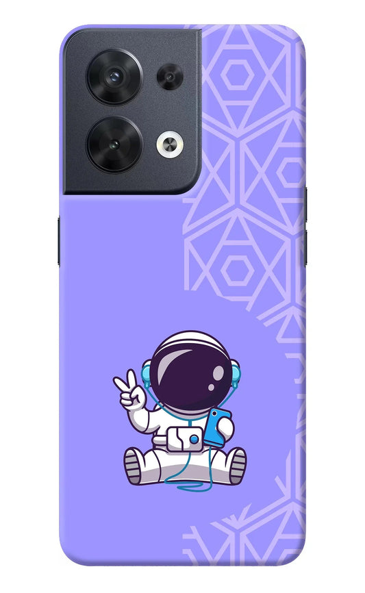Cute Astronaut Chilling Oppo Reno8 Back Cover