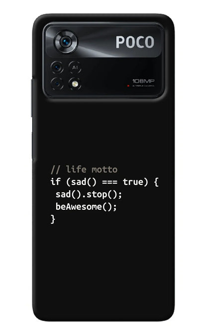 Life Motto Code Poco X4 Pro Back Cover