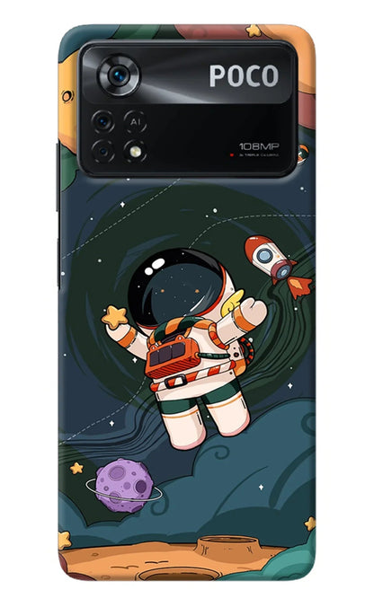 Cartoon Astronaut Poco X4 Pro Back Cover