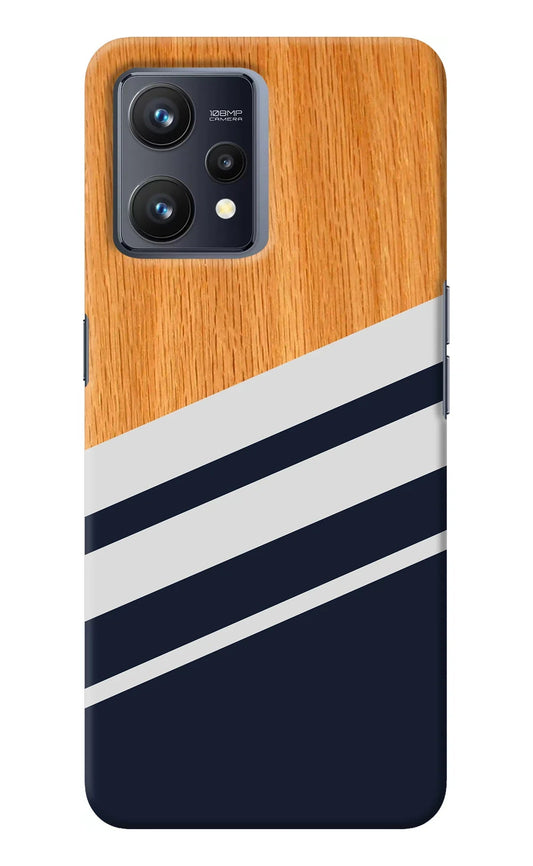 Blue and white wooden Realme 9 4G Back Cover