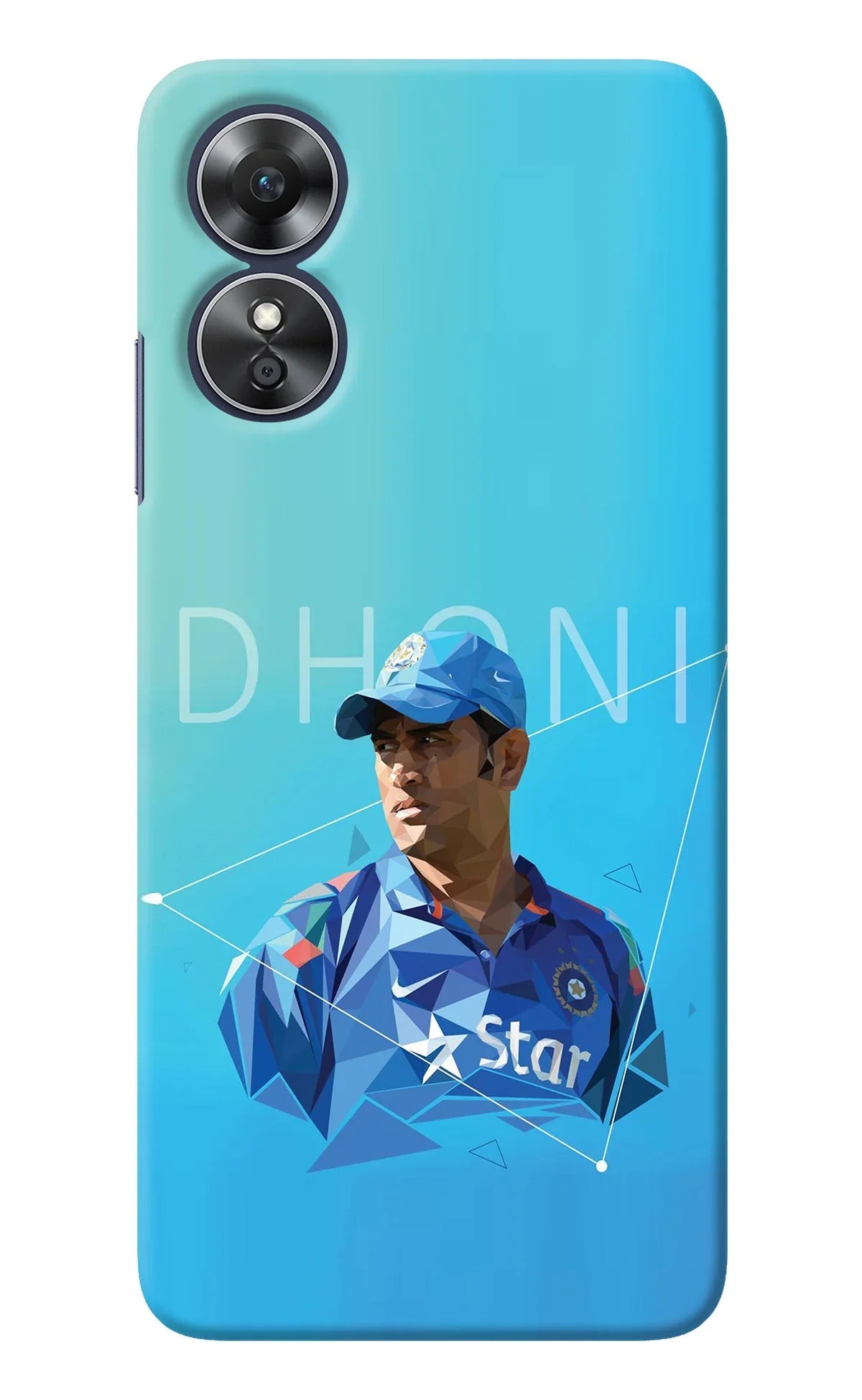 Dhoni Artwork Oppo A17 Back Cover
