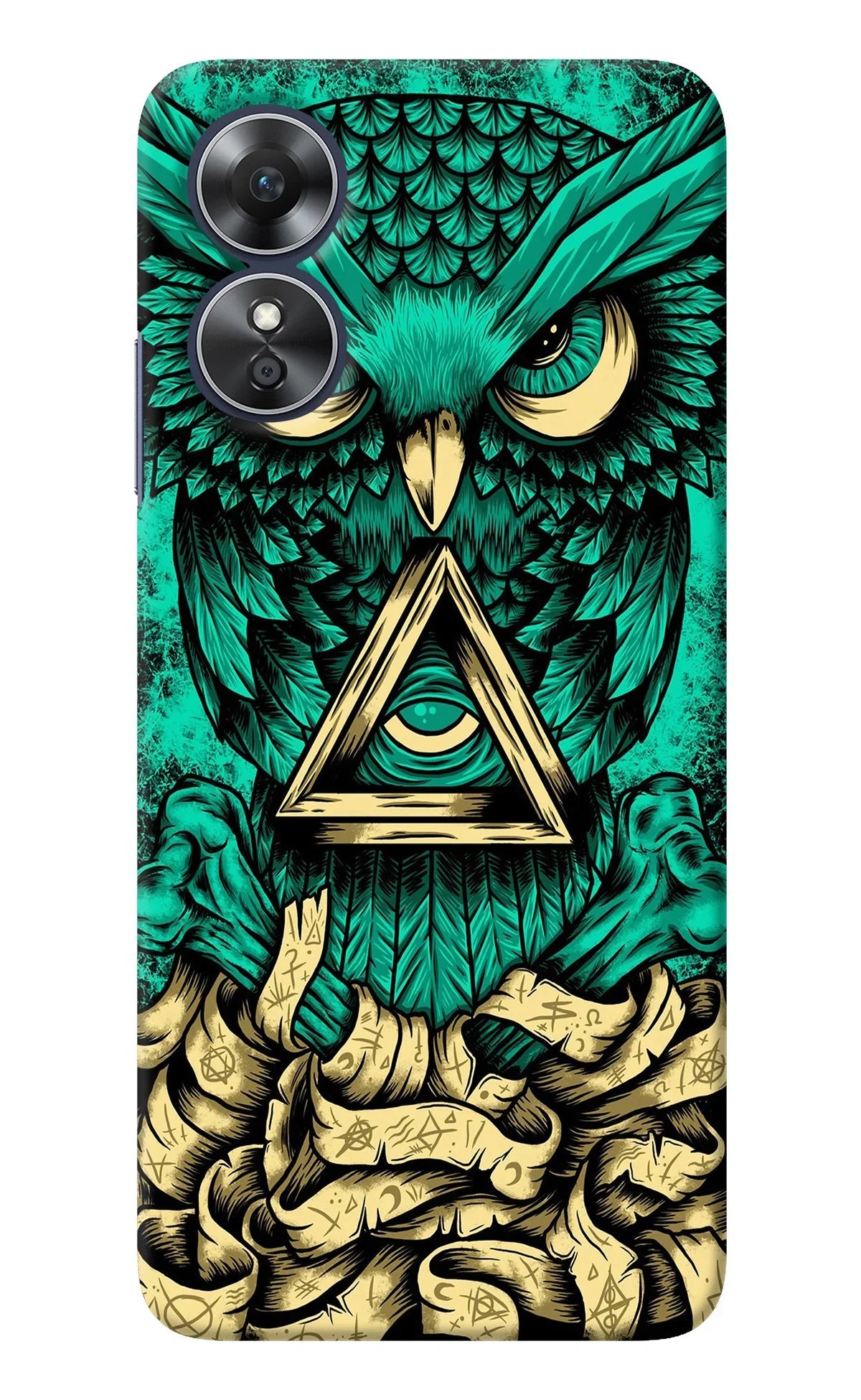 Green Owl Oppo A17 Back Cover
