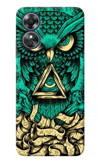 Green Owl Oppo A17 Back Cover