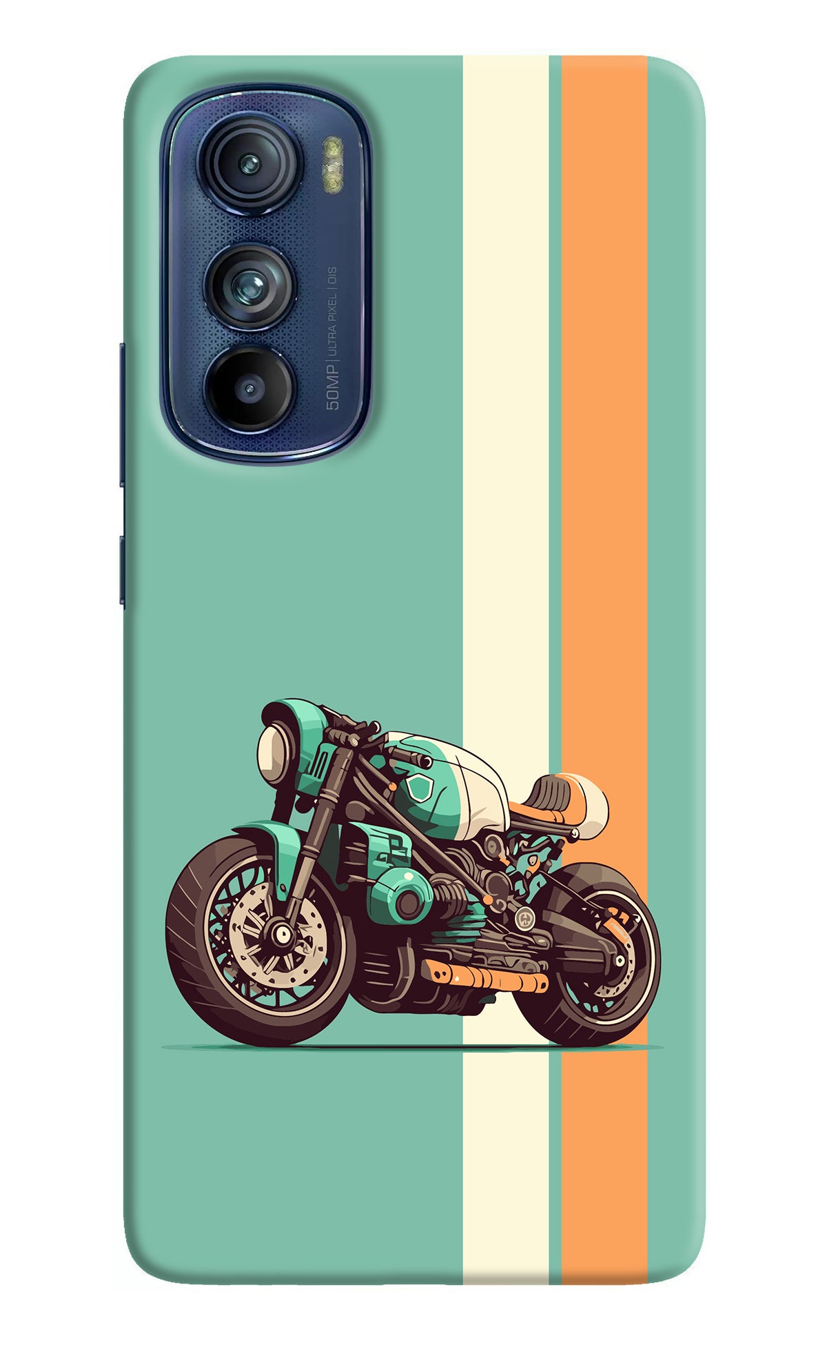 Striped Moto Drift Moto Edge 30 Back Cover