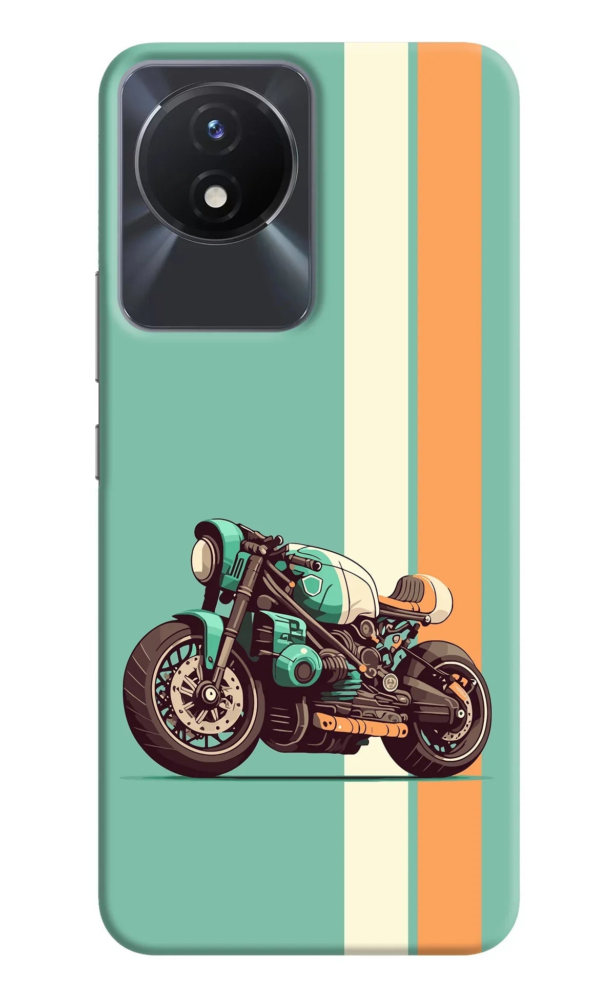 Striped Moto Drift Vivo Y02/Y02T Back Cover