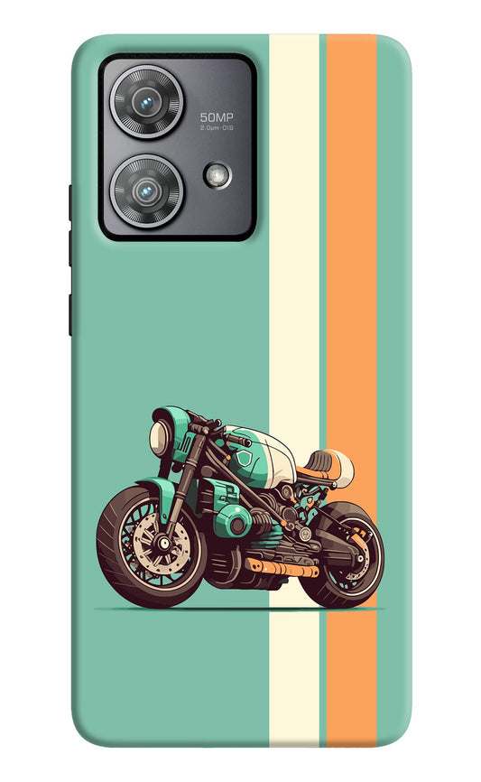 Striped Moto Drift Moto Edge 40 Neo Back Cover
