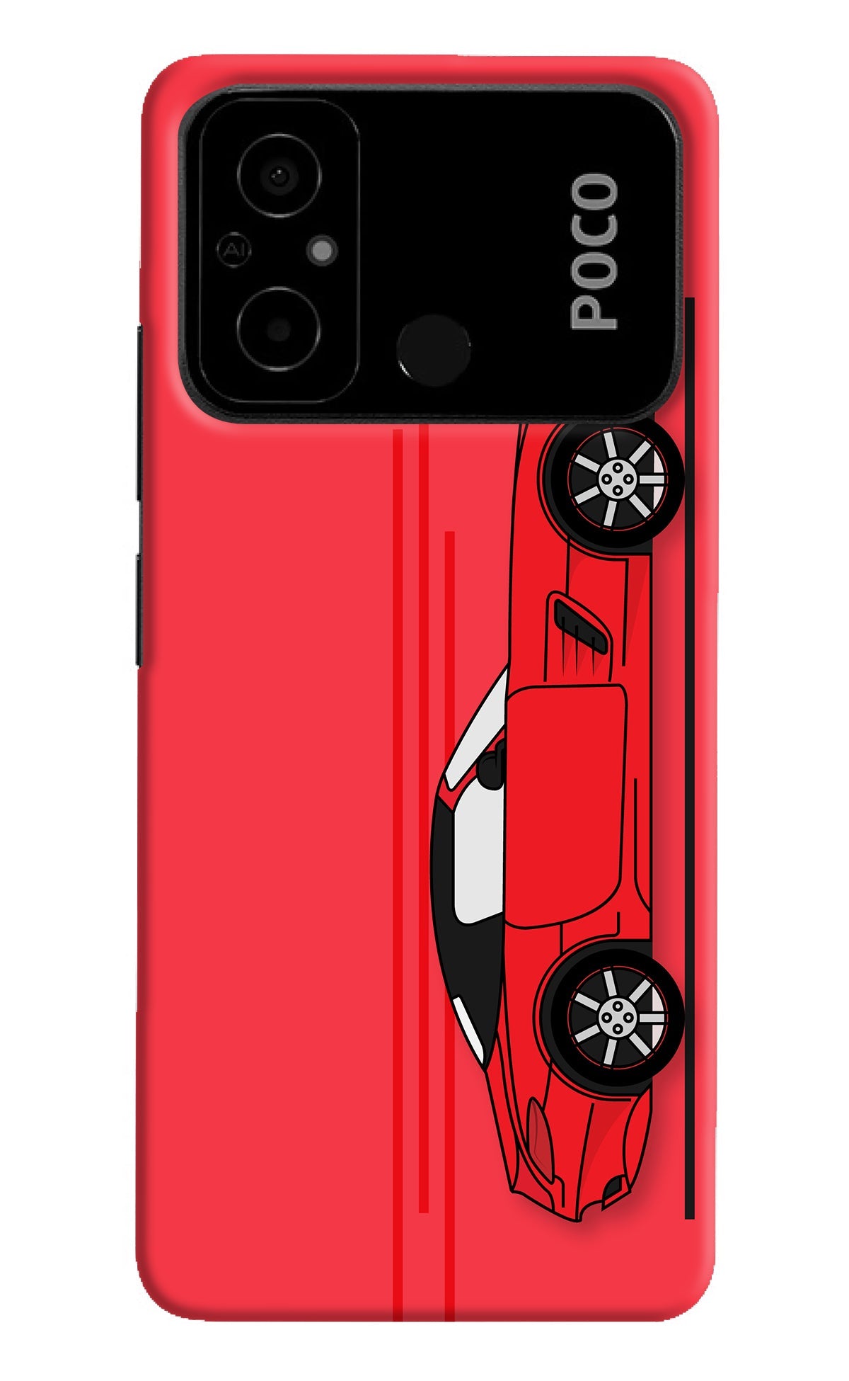 Red Velocity Poco C55 Back Cover