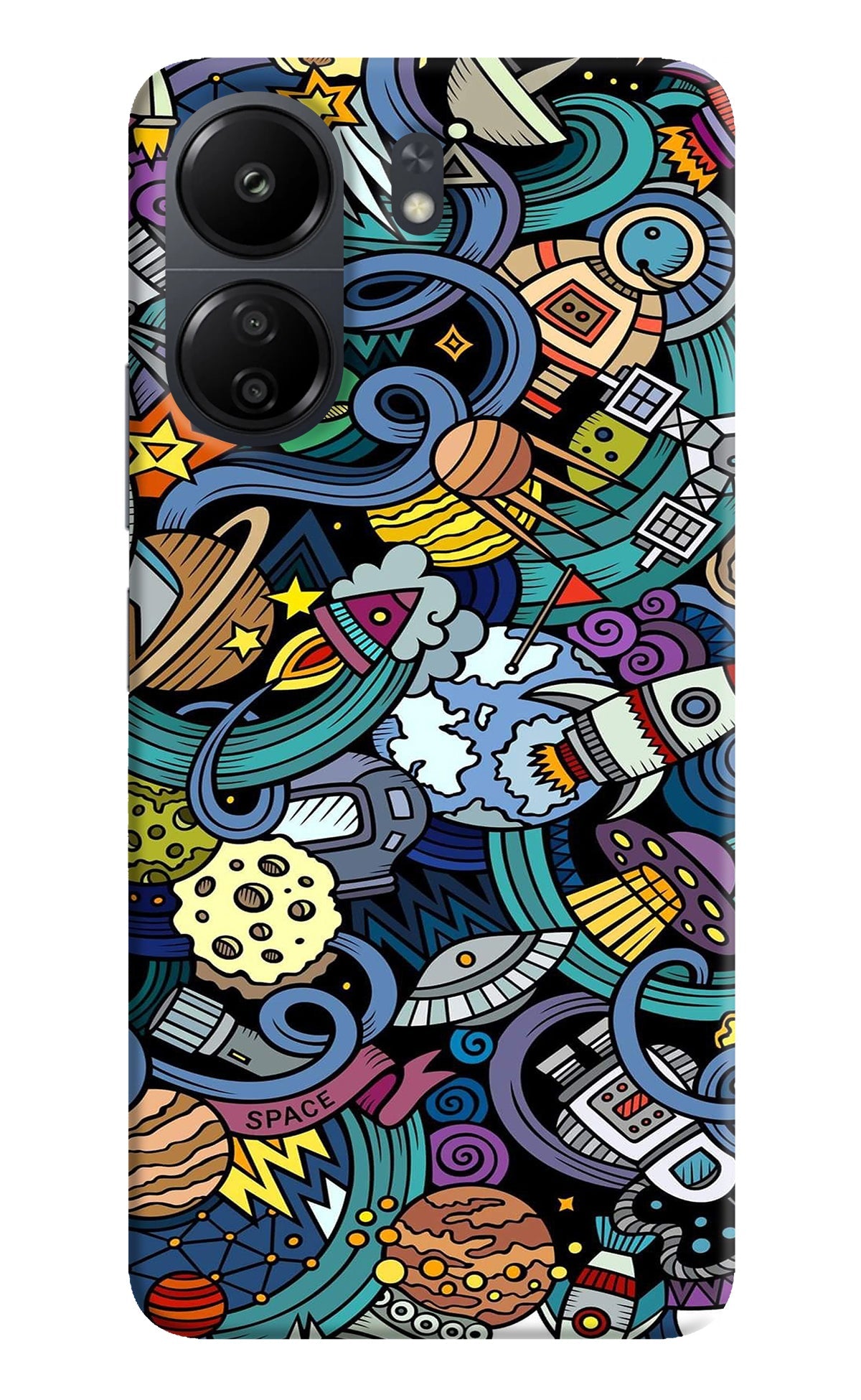 Space Abstract Poco C65 Back Cover