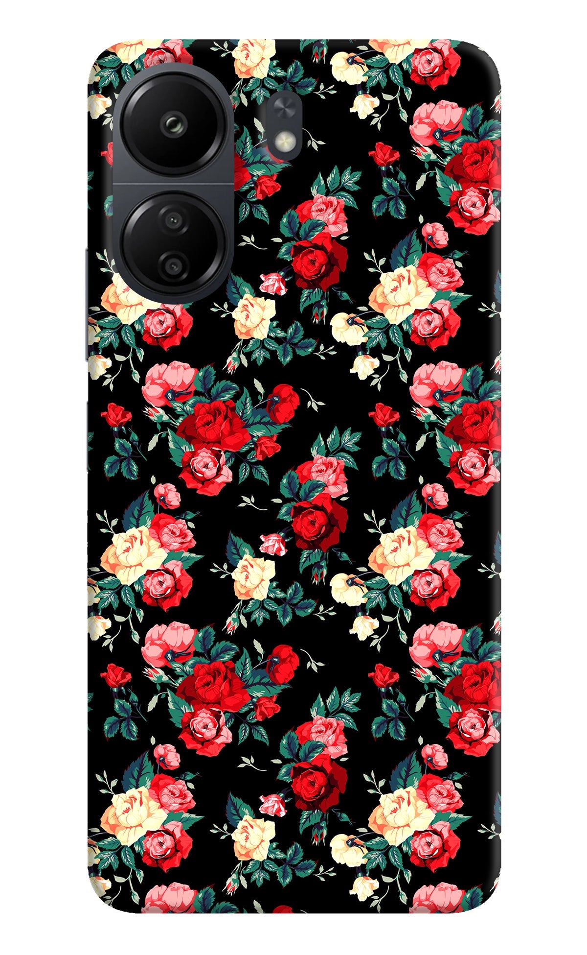 Rose Pattern Poco C65 Back Cover