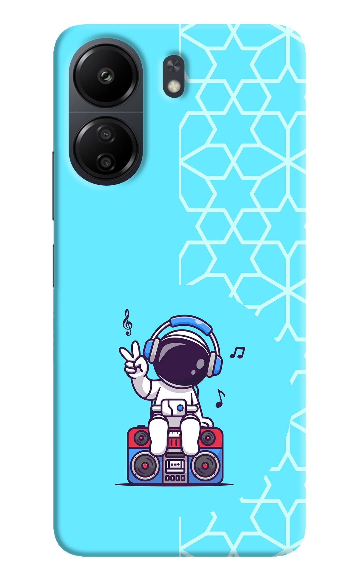 Cute Astronaut Chilling Poco C65 Back Cover